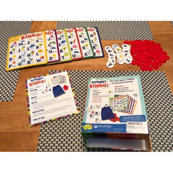 New Alphabet Bingo! Letter Learning Educational Board Game for 2 to 6 Kids Ages - Picture 2 of 2